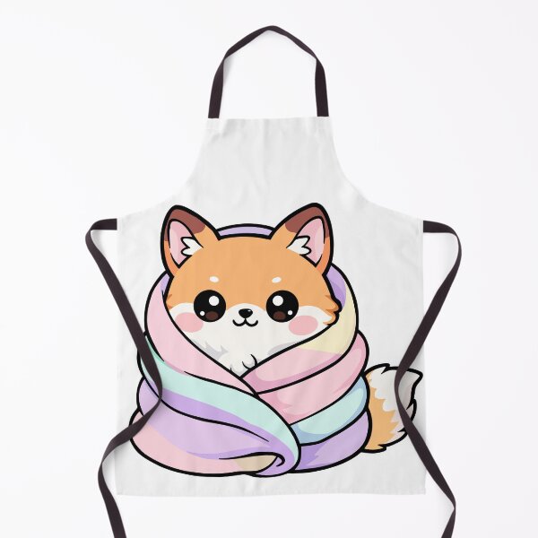 Item preview, Kawaii Fox Wrapped in Pastel Blanket – Cozy Cute Animal Art designed and sold by CozyCritterShop.