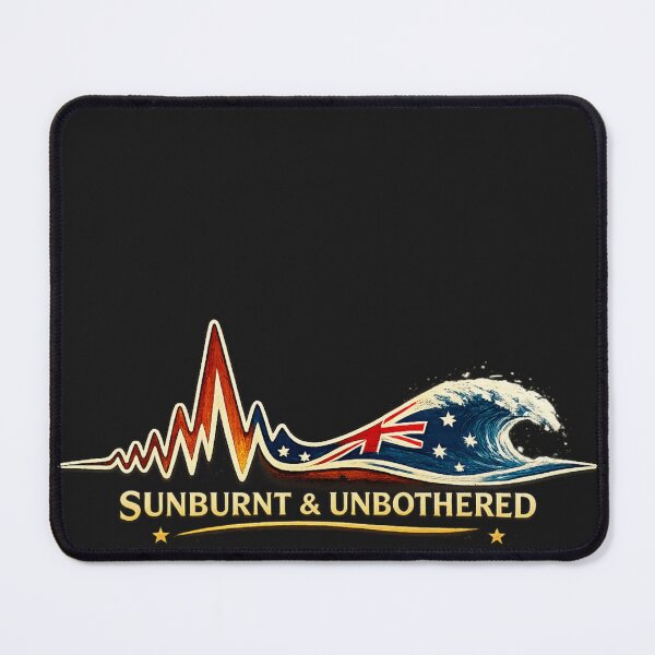 Item preview, Sunburnt & Unbothered Heartbeat | Aussie Flag Wave Pulse Tee designed and sold by NAJURE.