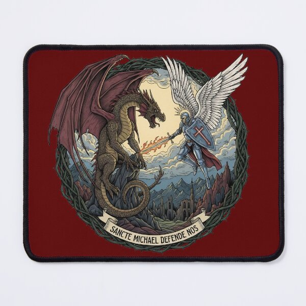 Item preview, St. Michael Archangel Defeating the Dragon - Sancte Michael Defende Nos designed and sold by YLA.