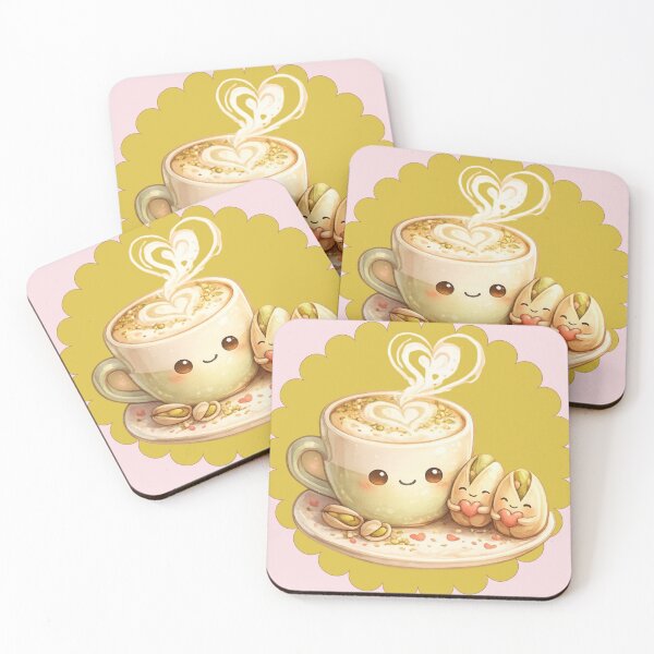 Item preview, Valentine Pistachio Latte Illustration | Cozy Sweet & Spicy Food Art Merch designed and sold by MeghannsMinimalMeals.