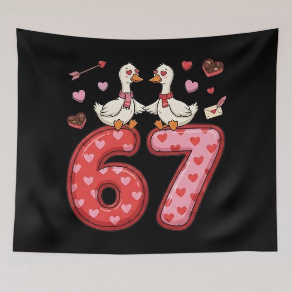 Item preview, Funny 67 Valentines Day Silly Goose Lovers Hearts designed and sold by Leonardo Palumbo.