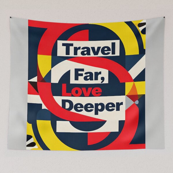 Item preview, Travel Far Love Deeper – Abstract Relationship Art designed and sold by FreeFromDefault.