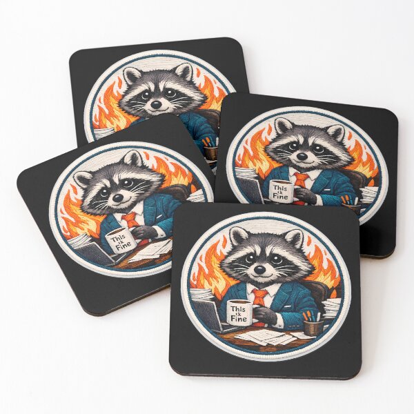 Item preview, Faux Embroidery Raccoon - Corporate Chaos Patch designed and sold by MalkyStudio.