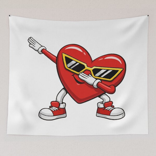 Item preview, Cool Dabbing Heart Cartoon – Funny Love Sunglasses Character Design designed and sold by BrainBubbleArt.