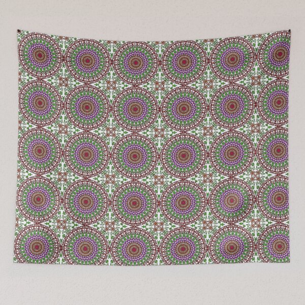 Item preview, "Mandala Grid with Starburst Centers and Floral Accents" designed and sold by nighttime1990.