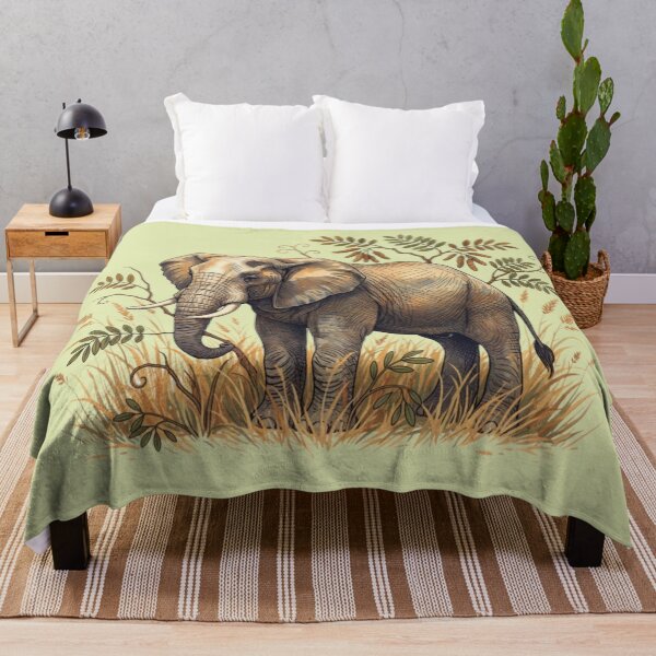 Item preview, Vintage African Elephant Acacia Botanical designed and sold by BirdsnStuff.