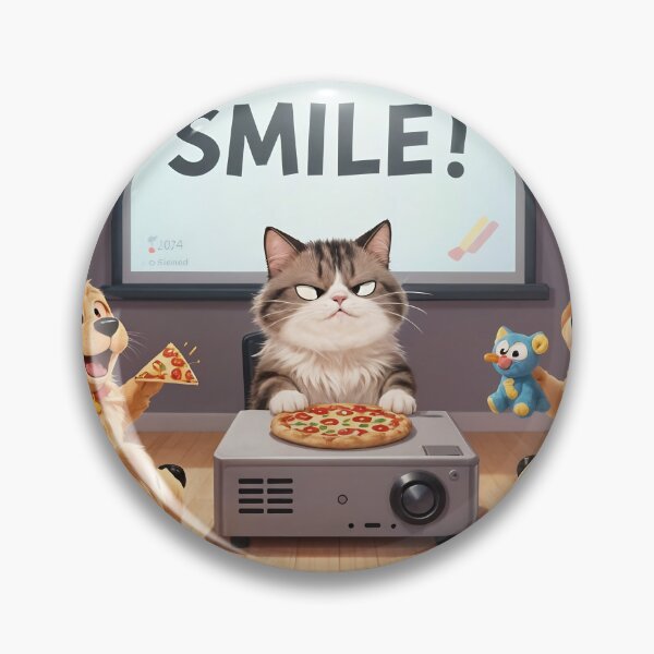 Item preview, A sourpuss surrounded by peppy dogs trying to motivate a smile designed and sold by ShaDeS-AI-Art.