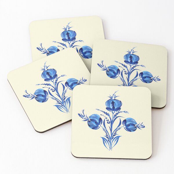 Item preview, Bouquet blues flowers Ukraine art, Petrykivka style, author's drawing, bouquet designed and sold by Sunflower-7.