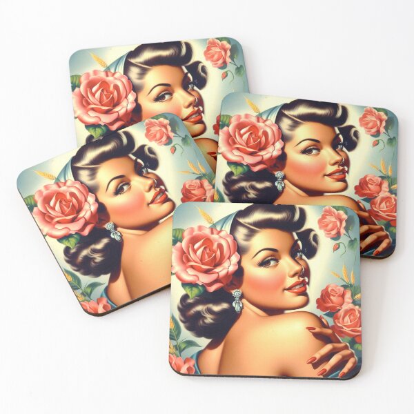 Item preview, Cute Vintage Pinup Painting designed and sold by PulpVintage.