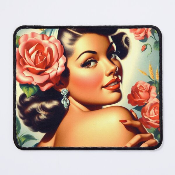 Item preview, Cute Vintage Pinup Painting designed and sold by PulpVintage.