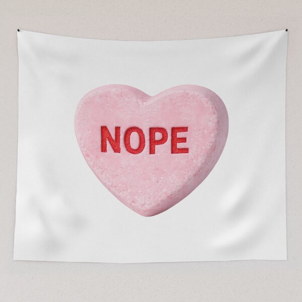 Item preview, Nope Candy Heart Funny Anti Valentines Day Sarcastic Sticker Pastel Gift designed and sold by GiftsForge.