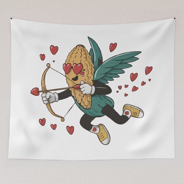 Item preview, Cupid Peanut Character Shooting Heart Arrows – Cute Valentine’s Day Cartoon Love Illustration designed and sold by BrainBubbleArt.