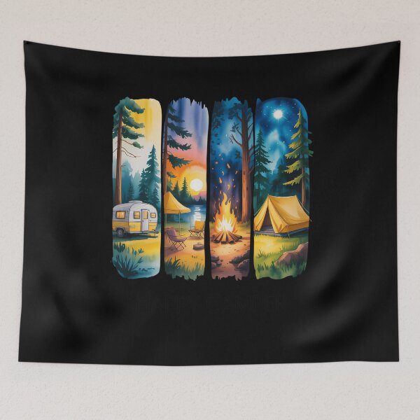 Item preview, Happy Camper Hiking Adventure Summer Camp designed and sold by tiekanamac.