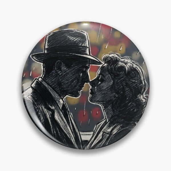 Item preview, Valentine Noir - Vintage Midnight Romance Rain Silhouette designed and sold by devilfronty.