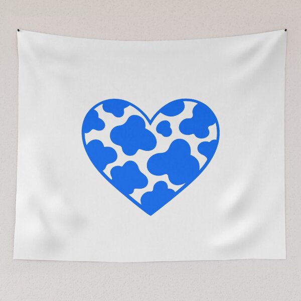 Item preview, Cow print heart blue designed and sold by GrassFedVegan.