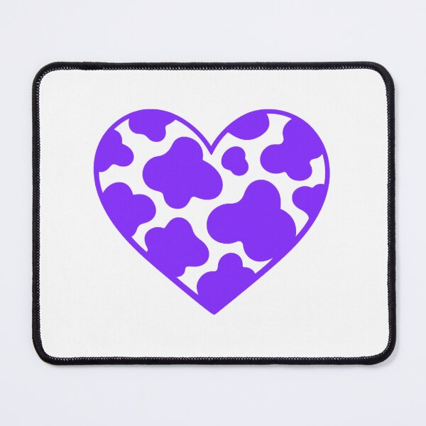 Item preview, Cow print heart purple designed and sold by GrassFedVegan.
