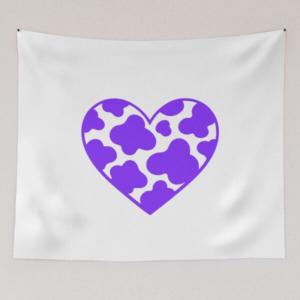 Item preview, Cow print heart purple designed and sold by GrassFedVegan.