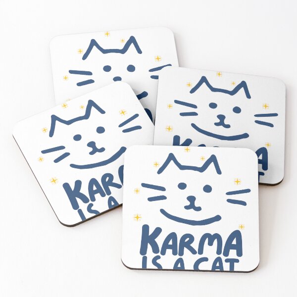 Item preview, Karma Is A Cat Funny Cute Kitten Face Aesthetic designed and sold by kraftty2.