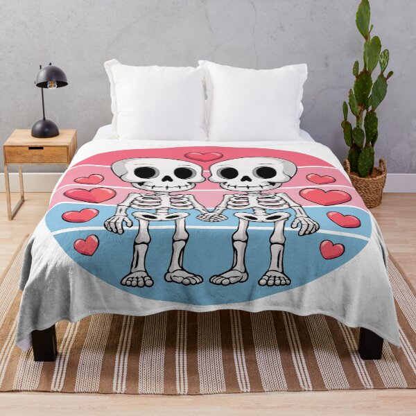 Item preview, Cute Skeleton Couple in Love – Pastel Goth Kawaii Valentine Skull Art designed and sold by BrainBubbleArt.