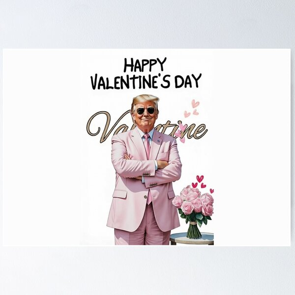 Artikelvorschau, Trump Valentine's Day Greeting Card 2026 entworfen und verkauft von CuteDesignOnly.