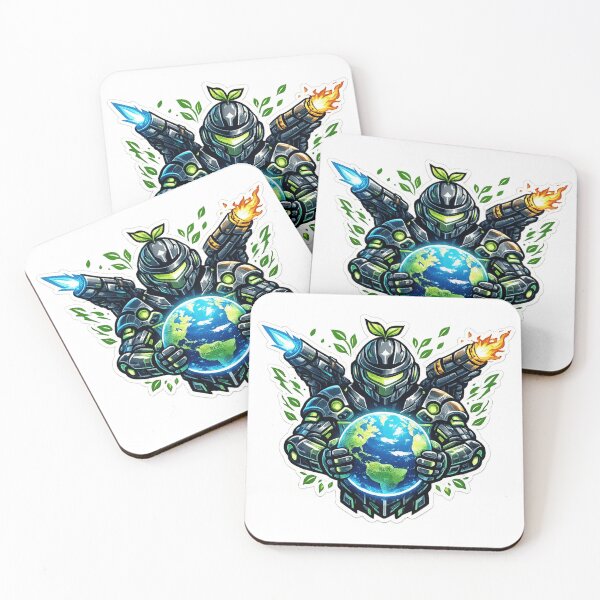 Item preview, Eco Guardian – Futuristic Defender of Earth Sticker designed and sold by NAVOZKA.
