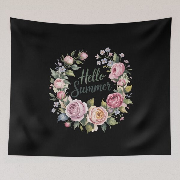 Item preview, Green Summer Roses Flower Hello Summer Sign designed and sold by tiemacopaxer.