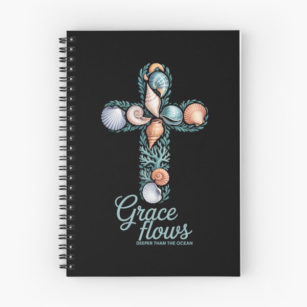 Item preview, Grace Flows Deeper Than Ocean Seashell Jesus Cross Christian designed and sold by tiemacopaxer.