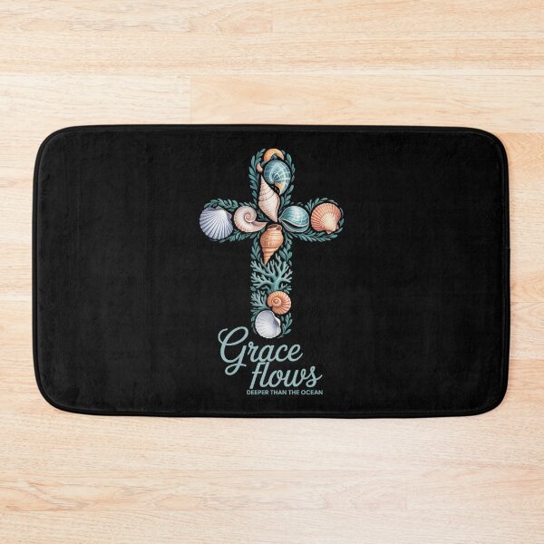 Item preview, Grace Flows Deeper Than Ocean Seashell Jesus Cross Christian designed and sold by tiemacopaxer.