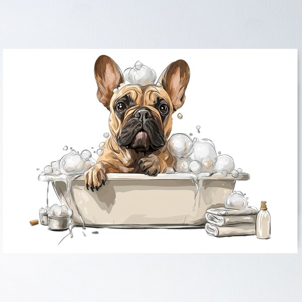 Item preview, Splish Splash Frenchie Bath Time designed and sold by moodyfyit.