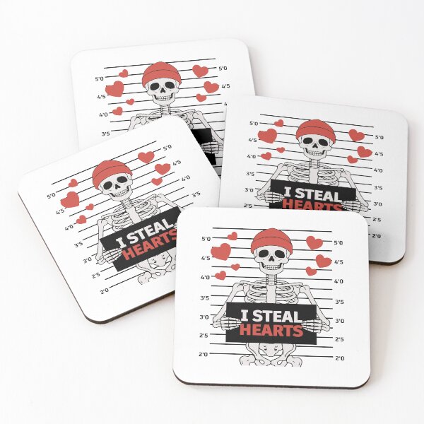 Item preview, I Steal Hearts Skeleton – Funny Cute Skull Valentine’s Day Love Design designed and sold by BrainBubbleArt.
