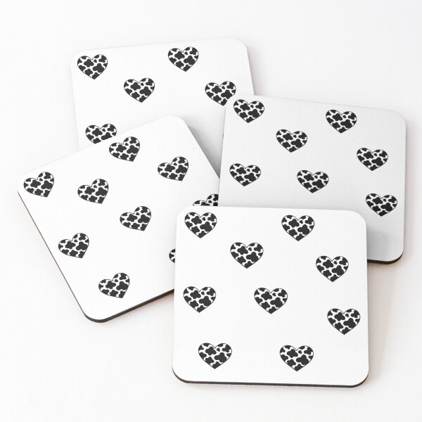 Item preview, Cow print heart black set pack designed and sold by GrassFedVegan.