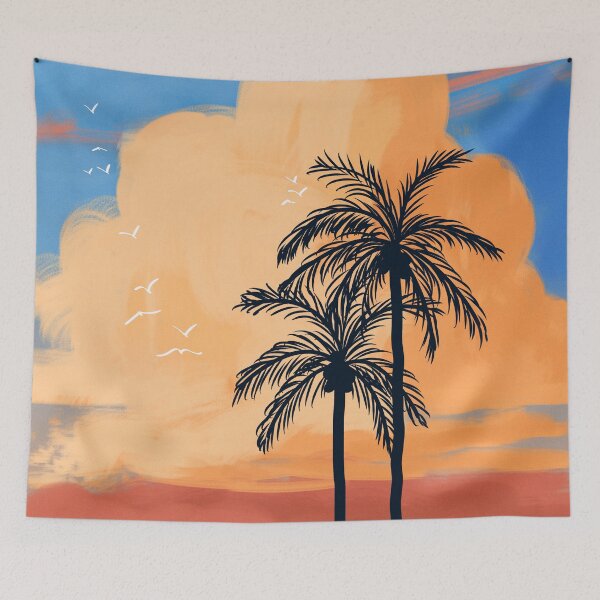 Item preview, Classic Aesthetic Orange Cloud and Palm Tree Sunset  designed and sold by Artistic  Touch.