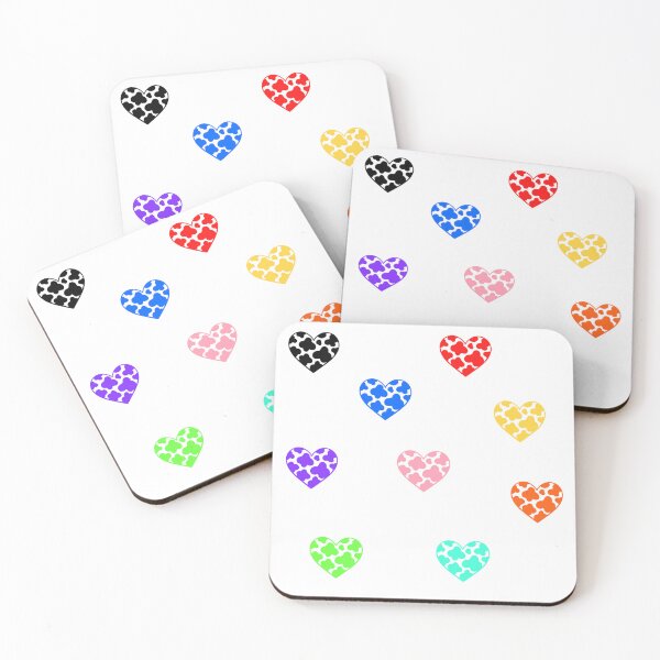 Item preview, Cow print heart colors set pack designed and sold by GrassFedVegan.