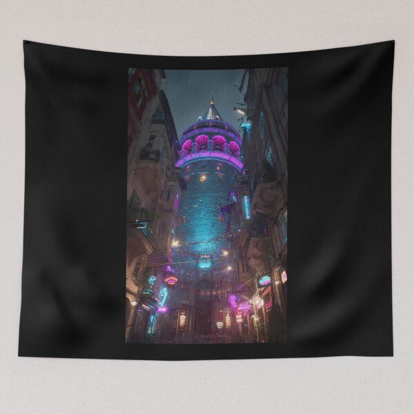 Item preview, Cyberpunk Galata Tower: Neon Istanbul 2077 designed and sold by etuvibes.