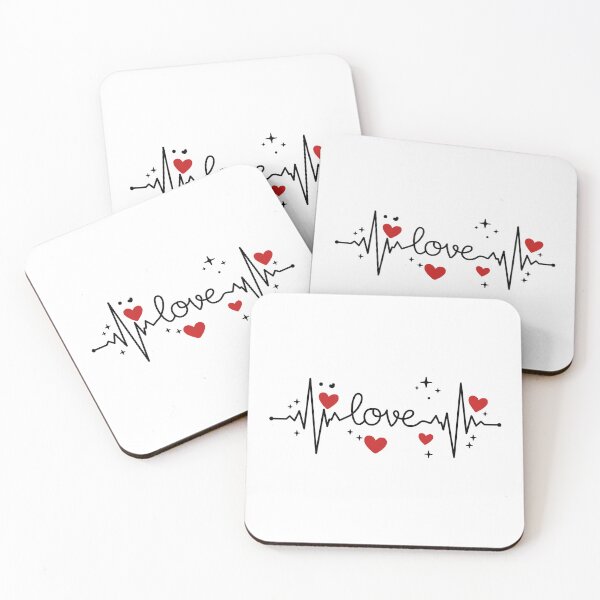 Item preview, Love Heartbeat ECG Line with Red Hearts – Romantic Pulse Art for Couples, Nurses, Doctors & Valentine’s Day Gifts designed and sold by BrainBubbleArt.