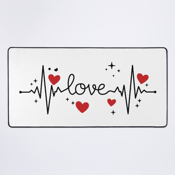 Item preview, Love Heartbeat ECG Line with Red Hearts – Romantic Pulse Art for Couples, Nurses, Doctors & Valentine’s Day Gifts designed and sold by BrainBubbleArt.