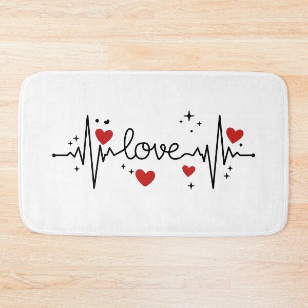 Item preview, Love Heartbeat ECG Line with Red Hearts – Romantic Pulse Art for Couples, Nurses, Doctors & Valentine’s Day Gifts designed and sold by BrainBubbleArt.