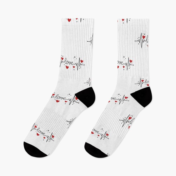 Item preview, Love Heartbeat ECG Line with Red Hearts – Romantic Pulse Art for Couples, Nurses, Doctors & Valentine’s Day Gifts designed and sold by BrainBubbleArt.