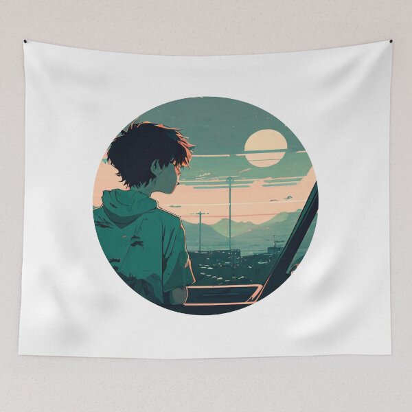 Item preview, Anime boy watching the sunset designed and sold by JuaneStore.