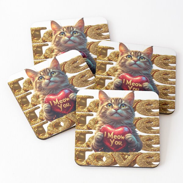Item preview, Fluffy Cat Holding Red Heart Balloon designed and sold by newvisionart191.
