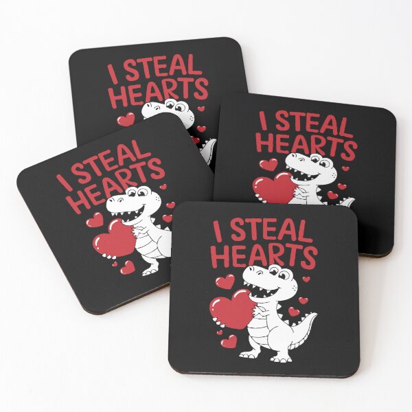 Item preview, Cute Dinosaur “I Steal Hearts” Valentine Design – Funny Dino Love Illustration for Gifts designed and sold by BrainBubbleArt.