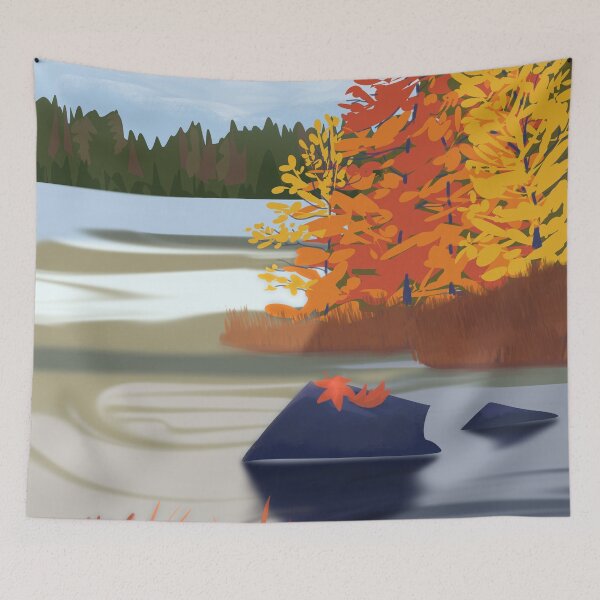 Item preview, Tranquil Nature Canadian Autumn Lake and Colorful Foliage Serenity designed and sold by Artistic  Touch.
