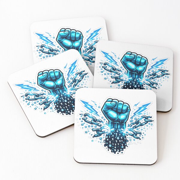 Item preview, Digital Freedom Fist – Breaking Code Chains Sticker designed and sold by NAVOZKA.