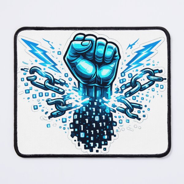 Item preview, Digital Freedom Fist – Breaking Code Chains Sticker designed and sold by NAVOZKA.