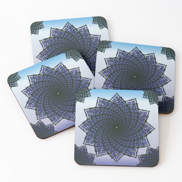 Item preview, Sacred Mandala Spiral – Deep Blue Calm Energy Design designed and sold by OIL Pattern Design .