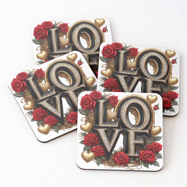Item preview, Elegant Black and Gold Love with Roses designed and sold by newvisionart191.