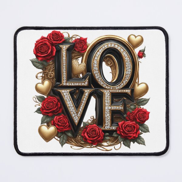 Item preview, Elegant Black and Gold Love with Roses designed and sold by newvisionart191.