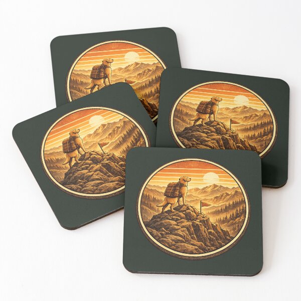 Item preview, Hiking Labrador Summit Badge – Mountain Peak Adventure Dog designed and sold by PawPrintCustom.