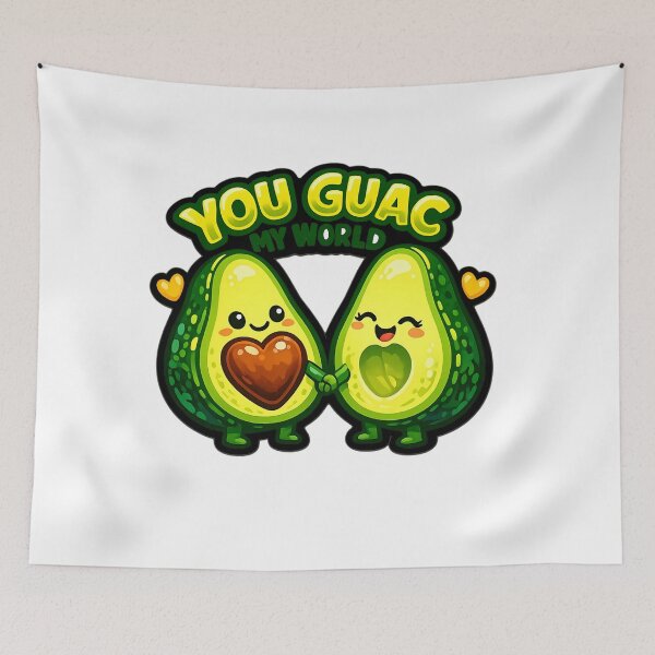 Item preview, You Guac My World Funny Avocado Pun Valentines Day Vegan Sticker Shirt designed and sold by GiftsForge.