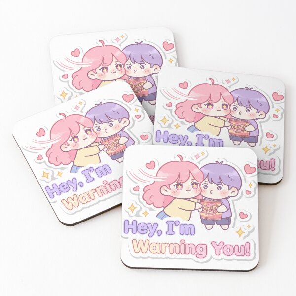 Item preview, Funny Anime Couple Snack Warning Sticker designed and sold by Bloopix-Studio.